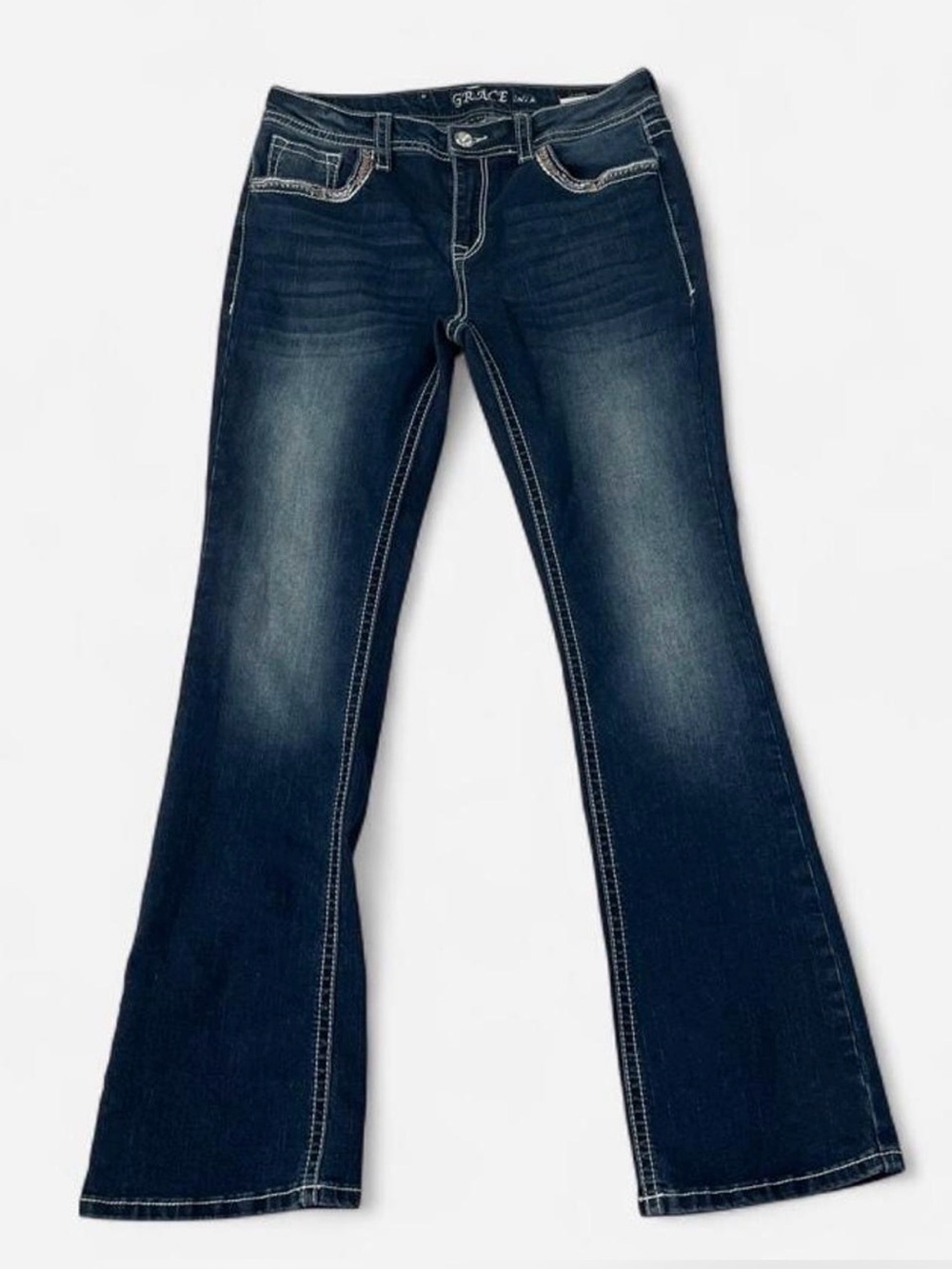 Grace in LA Dark western cowgirl bootcut Jeans